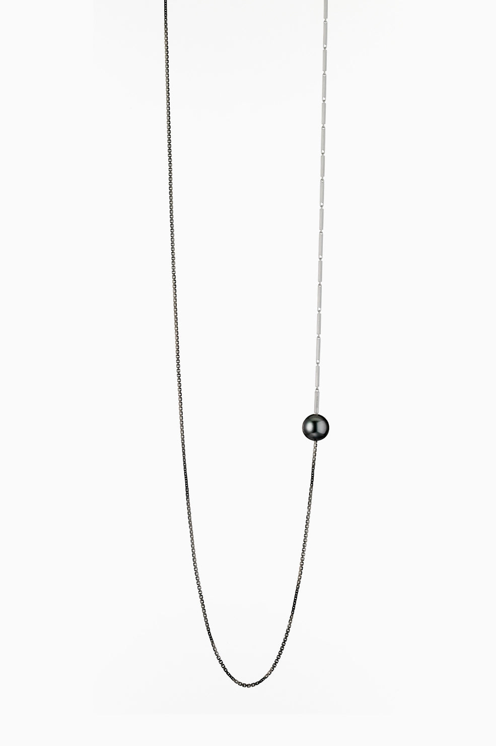 Fuse Lateral Pearl Necklace Bicolor